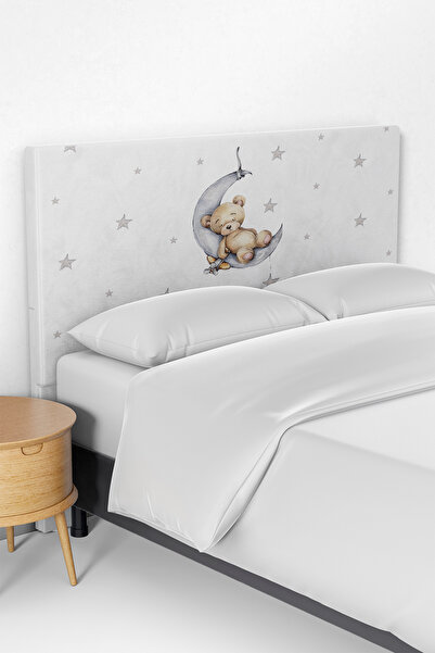Talia Home Uyuyan Sevimli Ayı Desenli Çocuk Yatak Baza Başlık Kılıfı TLABK-278