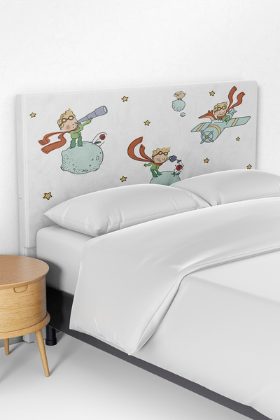Talia Home Küçük Prens Desenli Çocuk Yatak Baza Başlık Kılıfı TLABK-308