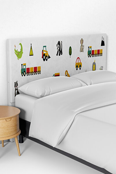 Talia Home Eğitici Desenli Çocuk Yatak Baza Başlık Kılıfı TLABK-225