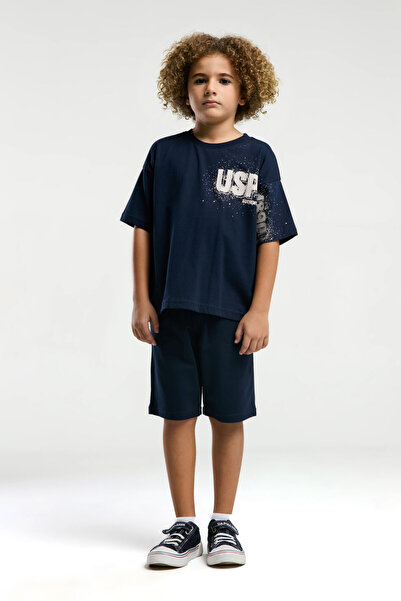 U.S. Polo Assn. Boy's Navy Blue Bermuda Suit