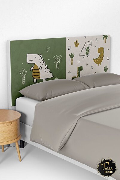 Talia Home Sevimli Dinozor ve Hayvanlar Desenli Yatak Baza Başlık Kılıfı TLABK-311