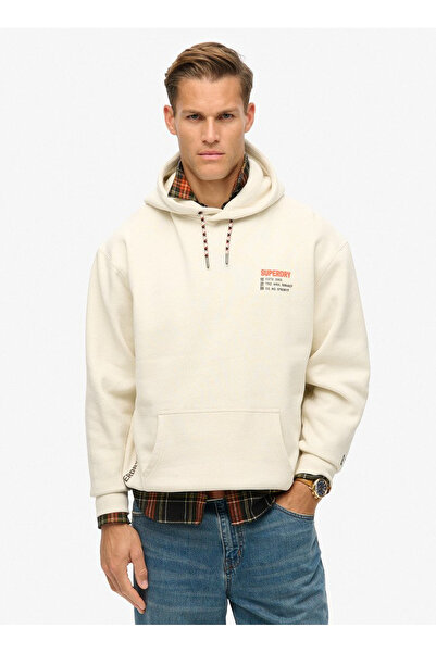 SUPERDRY Kapüşon Yaka Gri Erkek Sweatshırt M2013731A1KS_UTILITY SPORT LOGO LOO