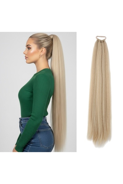 Rubber Buckle Ponytail Straight - Platinum Highlighted Sponge