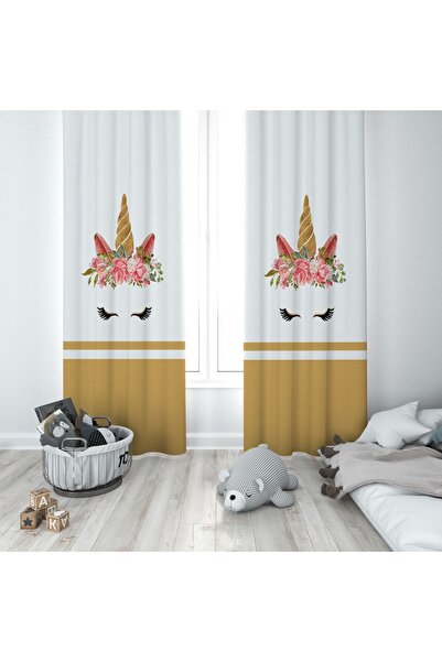 Talia Home 2-крилатна штора з малюнком єдинорога - Дитяча та дитяча кімната T...