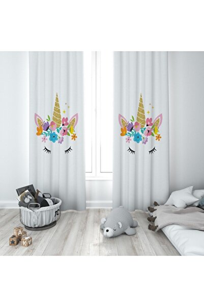 Talia Home Дівоча та дитяча кімната з єдинорогом - 2-крила завіса Tla-241