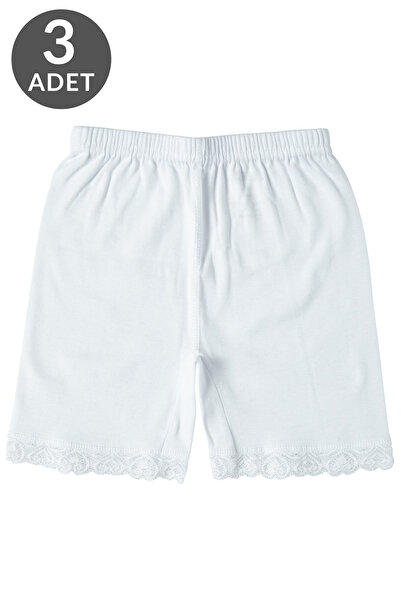 TOLIN White Lace Shorts for Girls - 100% Cotton, 3 Pack 440