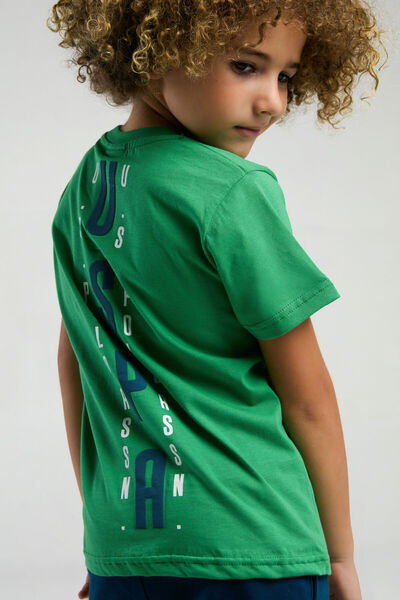 U.S. Polo Assn. Fiú zöld bermuda öltöny