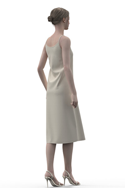 TOLIN Women's Rope Strap Laced Petticoat - Cream Nightgown 100% Cotton 1228