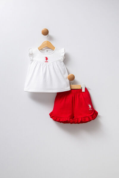 U.S. Polo Assn. Kız Bebek Beyaz Bebek Takım