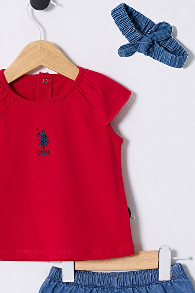 U.S. Polo Assn. U.S. Polo Assn. Baby Girl Red Baby Set