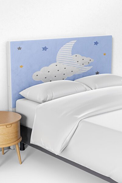 Talia Home Mavi Zzz Uyku Desenli Çocuk Odası Yatak Baza Başlık Kılıfı TLABK-147