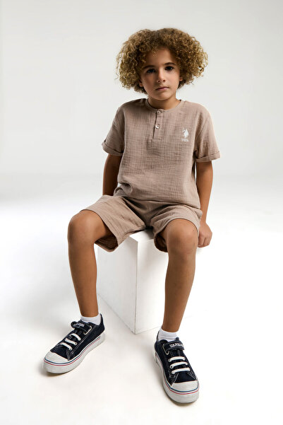 U.S. Polo Assn. U.S. Polo Assn. Boy's Cream Bermuda Set