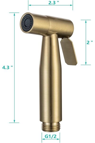 Sanlux Duș Igienic Auriu – Design Rotund, Montaj Exterior, Finisaj Elegant, vst109