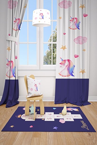 Talia Home Штори для дитячої та дитячої кімнати з малюнком Pegasus - 2 крила ...