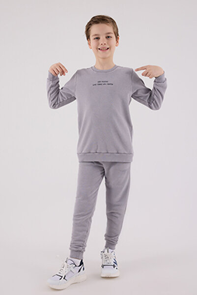 Rolypoly Boy's Gray Tracksuit Set