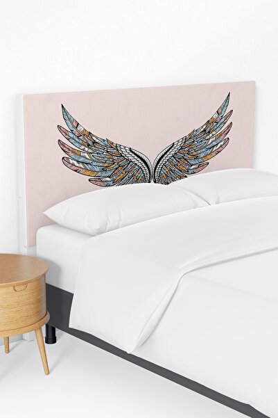 Talia Home Renkli Kanatlar Çocuk Odası Yatak Baza Başlık Kılıfı TLABK-056