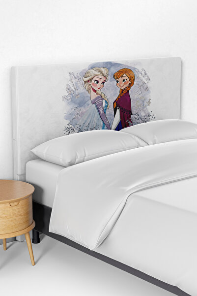 Talia Home Frozen Elsa ve Anna Desenli Çocuk Yatak Baza Başlık Kılıfı TLABK-306