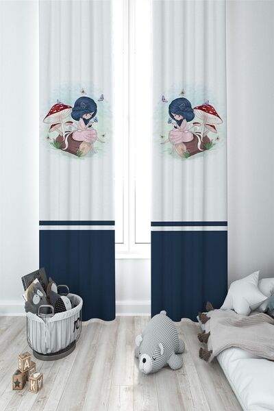 Talia Home Сучасний дизайн дитячої кімнати Дитяча кімната Штора 2 крила Tla-055