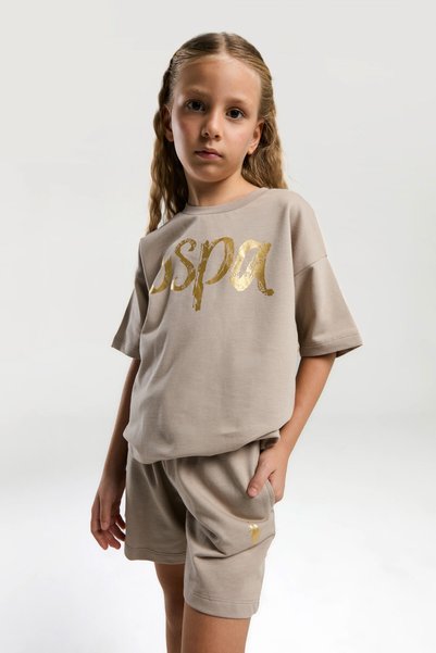 U.S. Polo Assn. Set pantaloni scurți crem pentru fete U.S. Polo Assn
