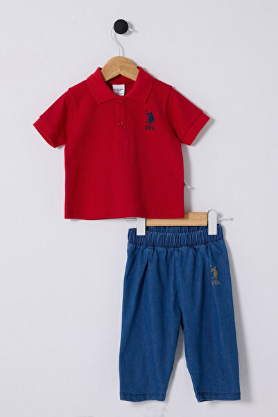 U.S. Polo Assn Baby Boy Red Set