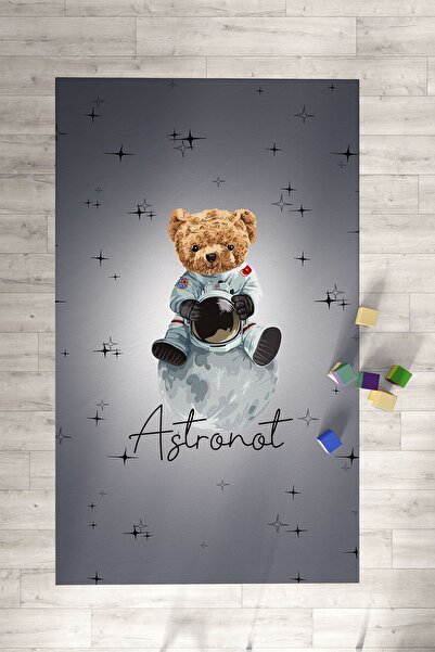 Cute Bear Astronaut Patterned  Children's RugTLH-316