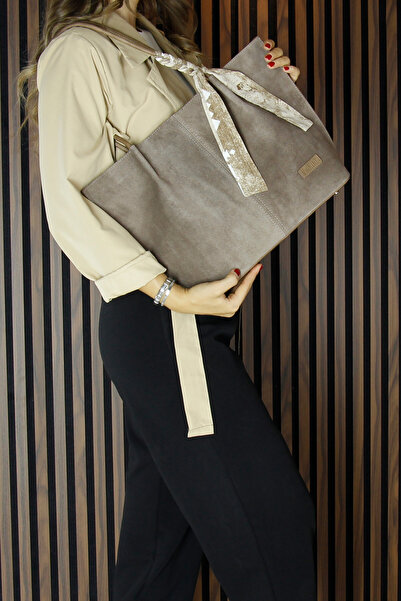 Erkan Saçmacı Τσάντα ώμου και τσάντα χειρός με λουράκι, μεγάλου μεγέθους, με μαγνητικό κλείσιμο από γνήσιο δέρμα μοσχαριού βιζόν