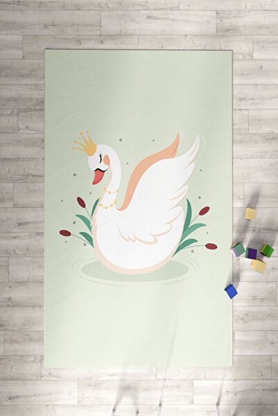 Homiko Kuğu Desenli Çocuk Halısı