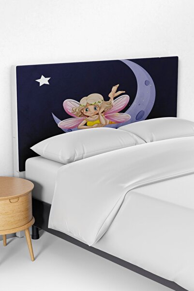 Talia Home Lacivert Peri Desenli Çocuk Odası Yatak Baza Başlık Kılıfı TLABK-160