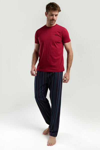 Arnetta Erkek Bordo Kısa Kol Pijama Takım