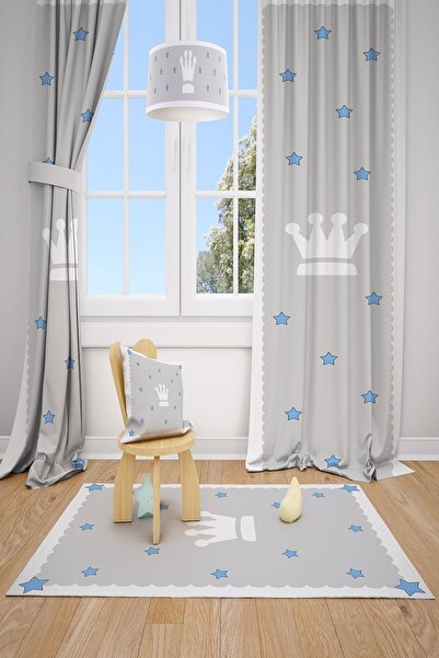 Talia Home Королівська корона Дитяча та дитяча кімната Фон-штора 2 крила Tla-117