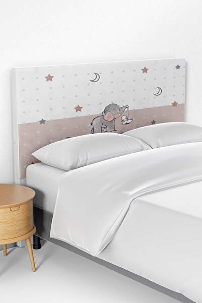 Talia Home Yıldızlı Fil Desenli Çocuk Odası Yatak Baza Başlık Kılıfı TLABK-020
