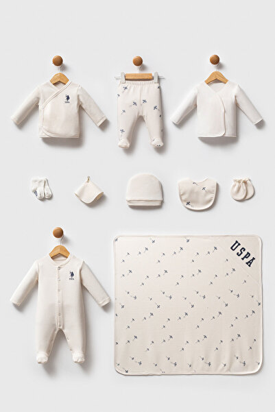 U.S. Polo Assn. U.S. Polo Assn Baby Boy Ecru 10 Pack Hospital Release