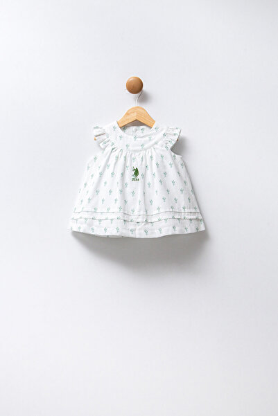 U.S. Polo Assn. Kız Bebek Beyaz Elbise