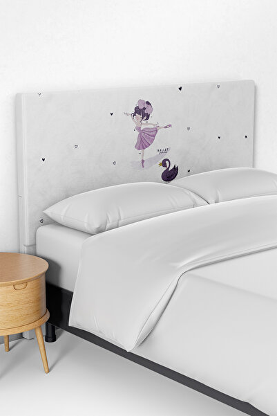 Talia Home Balerinli Kuğu Desenli Çocuk Yatak Baza Başlık Kılıfı TLABK-290