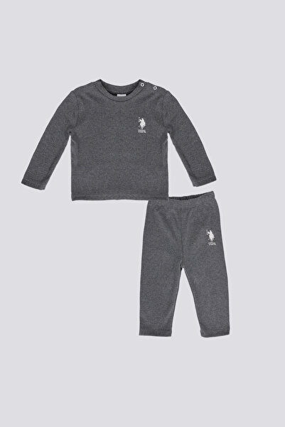 U.S. Polo Assn. Baby Boy Anthracite 2-Piece Baby Set
