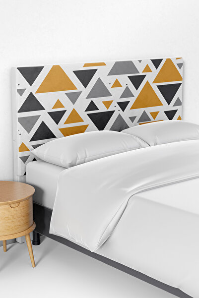 Talia Home Geometrik Üçgen Desenli Yatak Baza Başlık Kılıfı TLABK-282