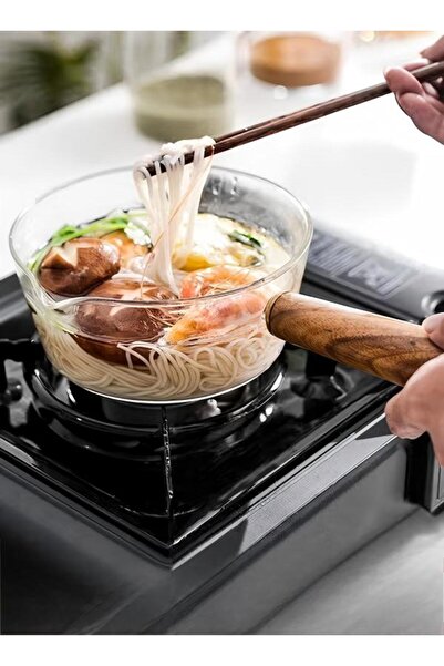 fun zone قدر طهي زجاجي مع غطاء، وعاء ومقلاة زجاجيين مقاومين للحرارة، سعة 400 مل