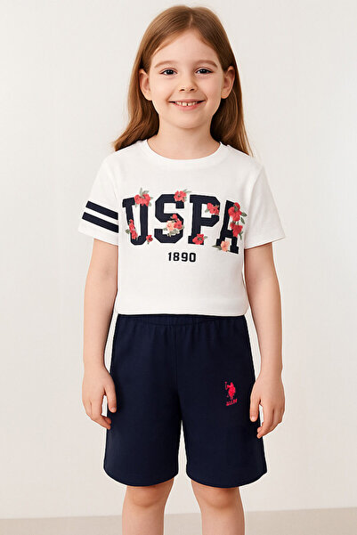 U.S. Polo Assn. U.S. Polo Assn set belih bermuda za devojčice
