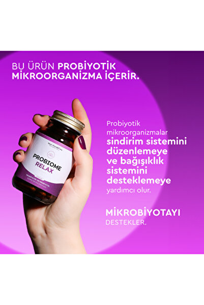 Next Microbiome Probiome-Relax Probiyotik ve Prebiyotik İçeren Takviye Edici Gıda (60 Kapsül)