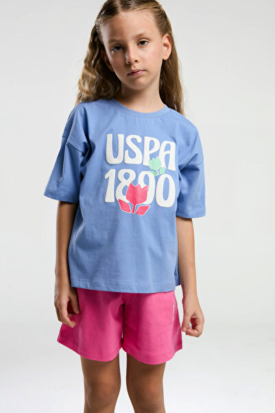 U.S. Polo Assn. Girl's Blue Shorts Set