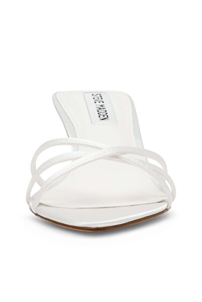Steve Madden Womens Candela White Satin Heels