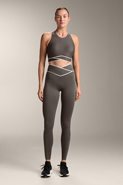 Oysho Perfect-adapt crossover V-cut waist 65cm ankle-length leggings