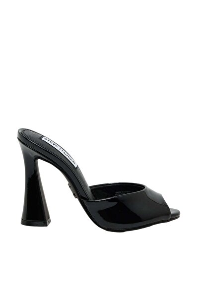 Steve Madden Womens Presecco Black Leather Heels