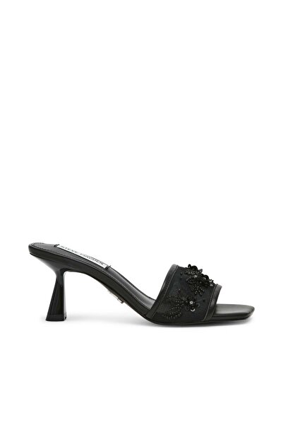 Steve Madden Womens In-Bloom Black Mesh Heels
