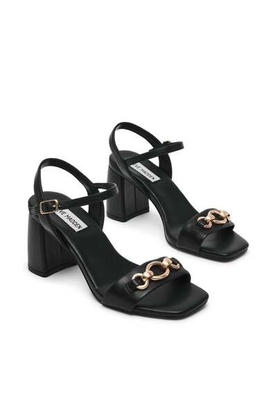 Steve Madden Womens Labella Black Leather Heels