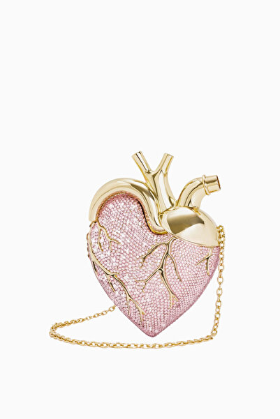 JW PEI حقيبة مارين كريستال على شكل قلب للنساء، جلد أنيق ونباتي