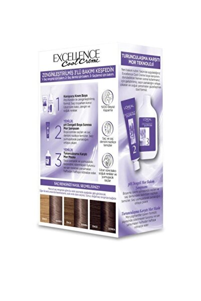 L'Oreal Paris Excellence Cool Creme Saç Boyası – 7.11 Ekstra Küllü Kumral 2'li Set
