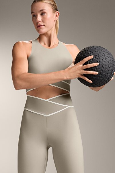 Oysho Perfect-adapt crossover V-cut waist 65cm ankle-length leggings