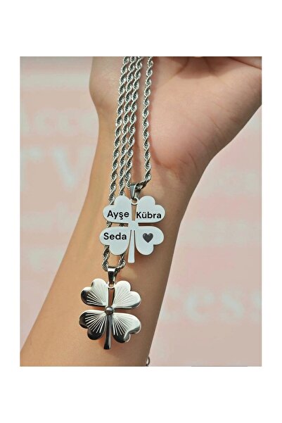 EVRİM AKDAMAR KİŞİYE ÖZEL İSİMLİ YONCA KOLYE