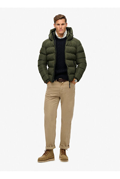 SUPERDRY Haki Erkek Mont M5011905AZC3_HOODED SPORTS PUFFER J